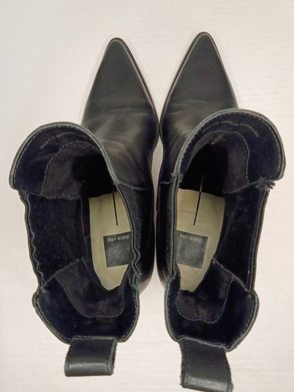 Dolce Vita Shadie Black Leather Pointed Toe Chelsea Boots Women's Size 7.5 - Picture 5 of 10